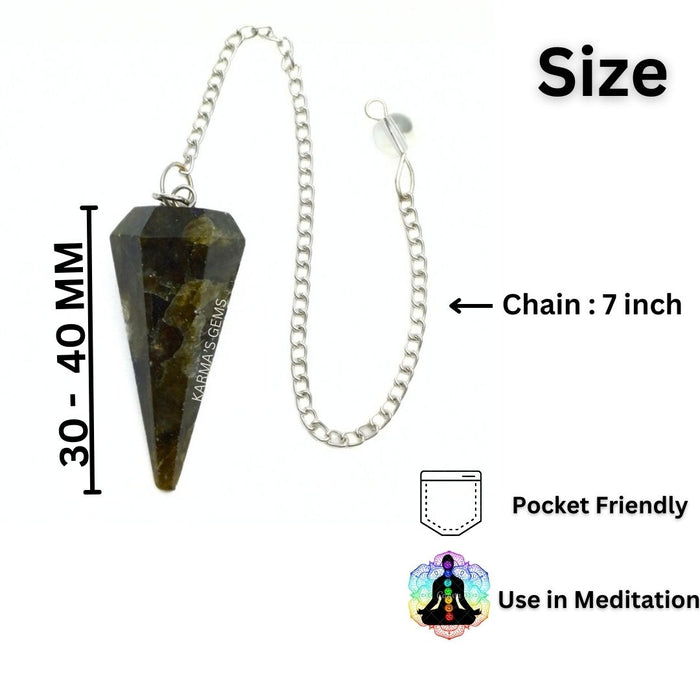 LABRADORITE STONE DOWSING PENDULUM