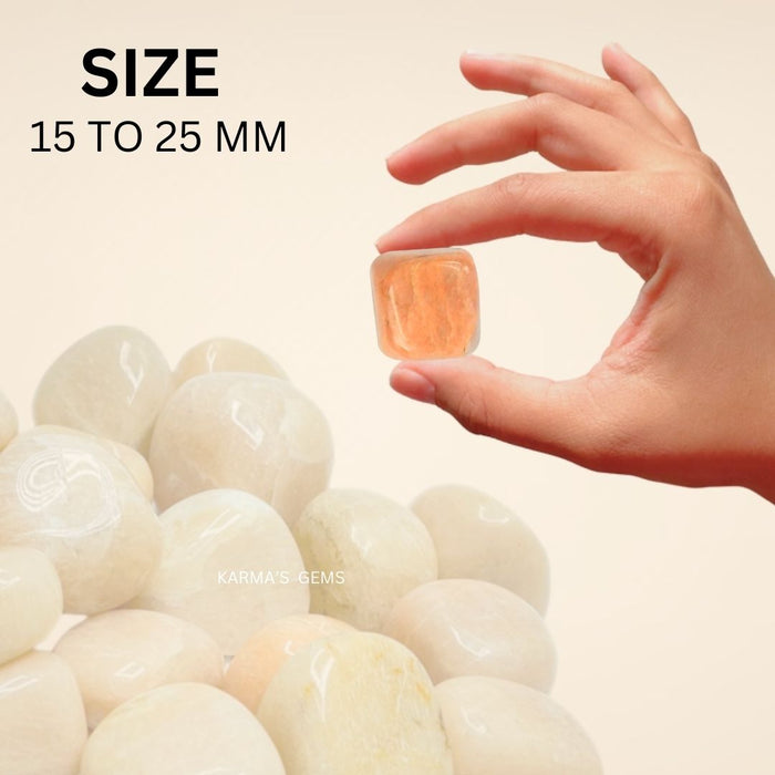 1 PIECE 15 TO 25 MM PEACH MOONSTONE POLISH TUMBLED STONE