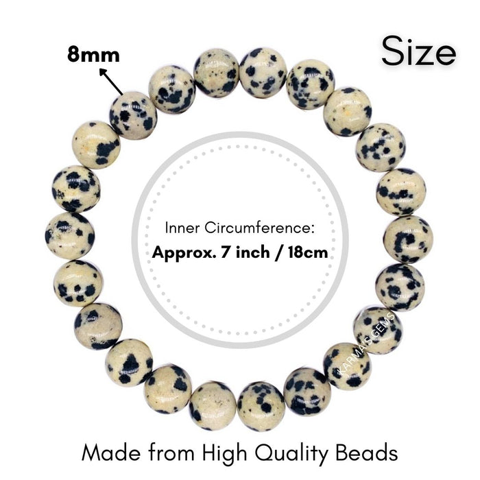 8 MM BEADS DALMATIAN JASPER BRACELET