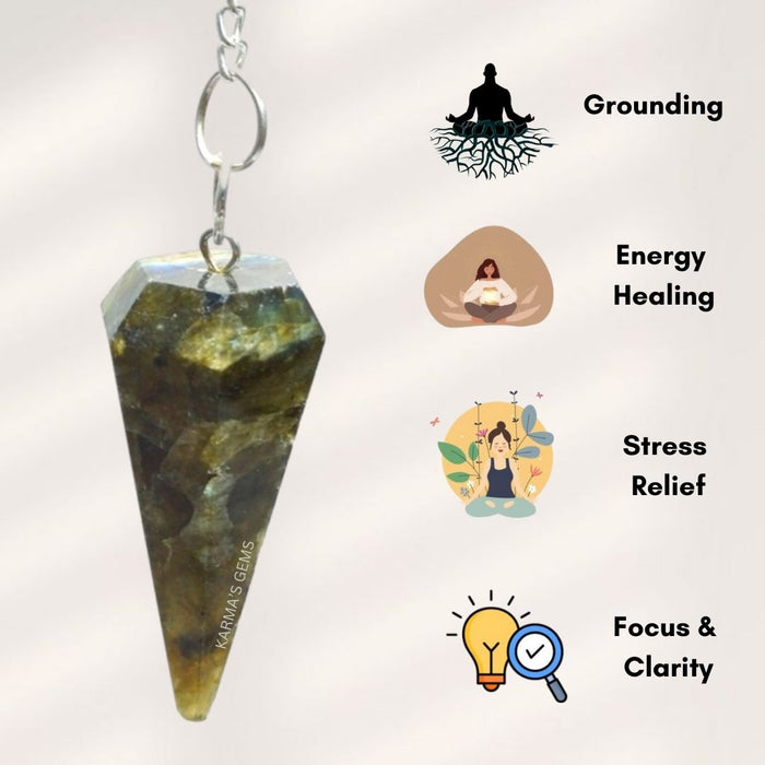 LABRADORITE STONE DOWSING PENDULUM