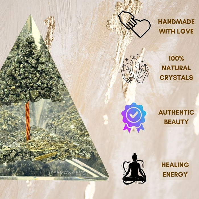 PYRITE TREE ORGONITE PYRAMID