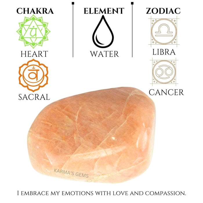 1 PIECE 15 TO 25 MM PEACH MOONSTONE POLISH TUMBLED STONE