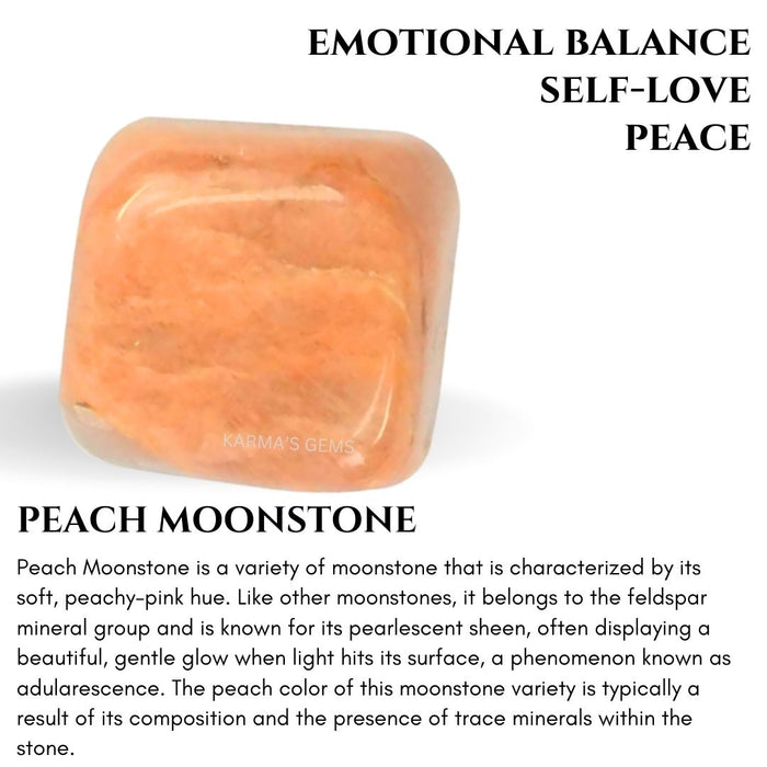 1 PIECE 15 TO 25 MM PEACH MOONSTONE POLISH TUMBLED STONE