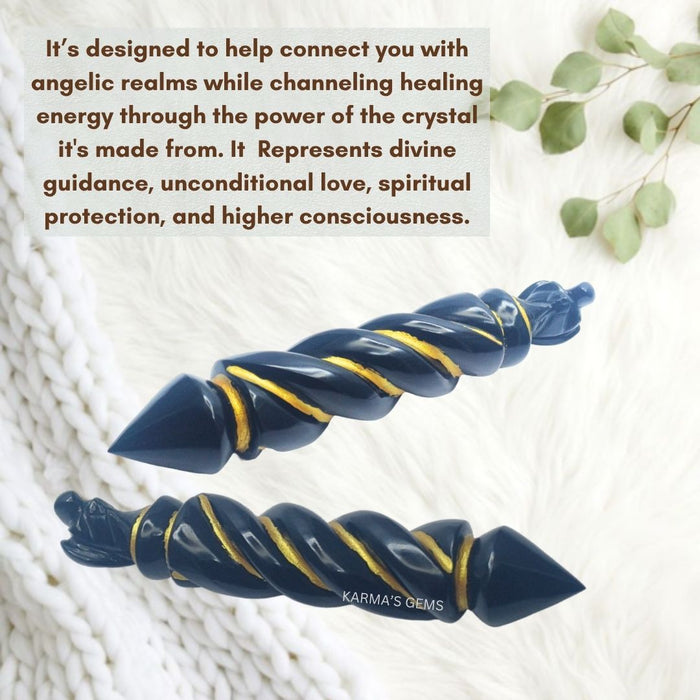 BLACK OBSIDIAN ANGEL WAND