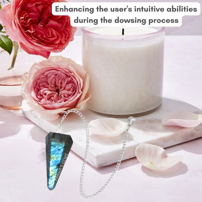 LABRADORITE STONE DOWSING PENDULUM