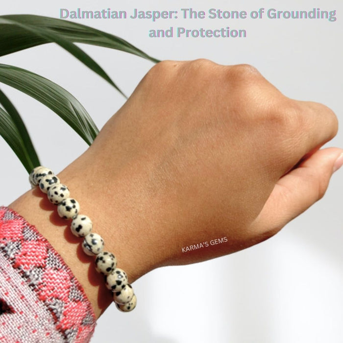 8 MM BEADS DALMATIAN JASPER BRACELET