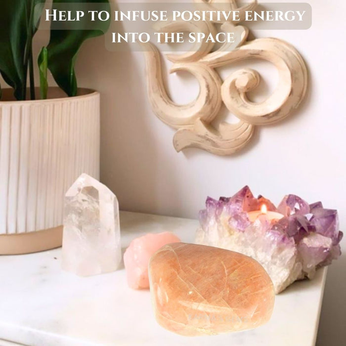 1 PIECE 15 TO 25 MM PEACH MOONSTONE POLISH TUMBLED STONE