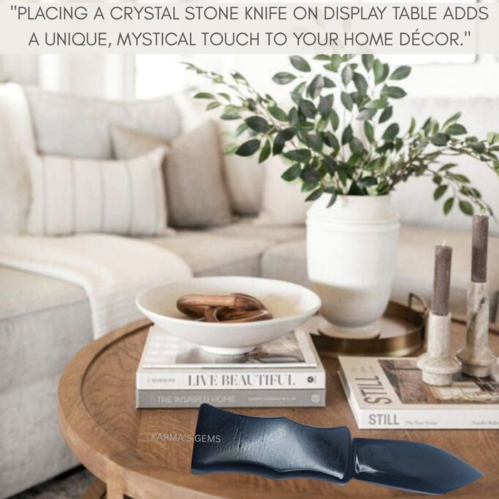 BLACK OBSIDIAN CRYSTAL KNIFE