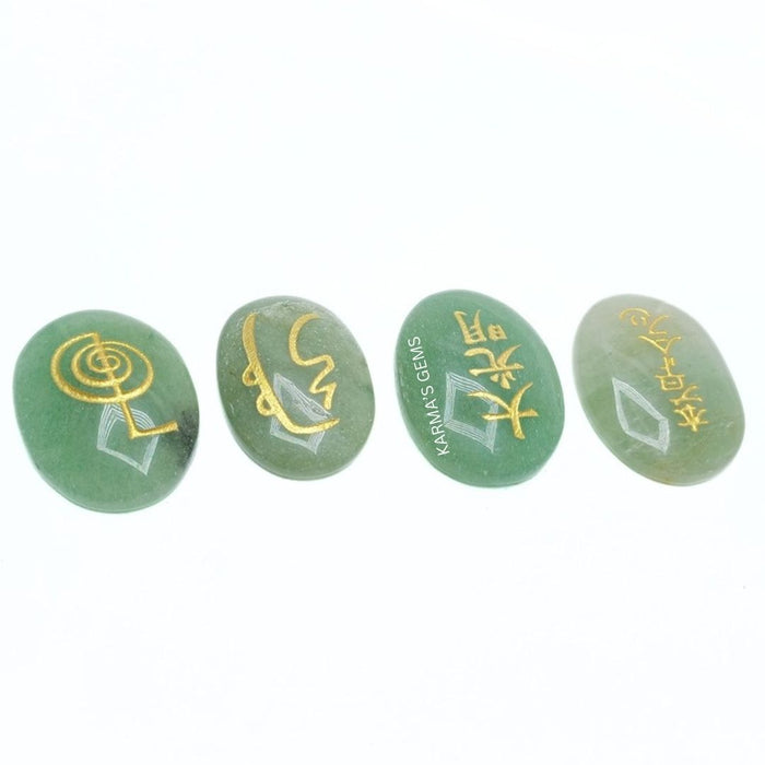 ENGRAVED GREEN AVENTURINE OVAL STONE