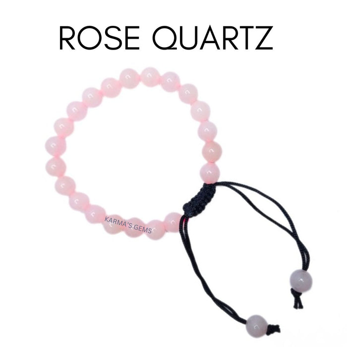 8 MM BEADS ROSE QUARTZ STRING BRACELET