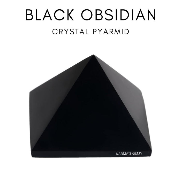 BLACK OBSIDIAN STONE CRYSTAL PYRAMID