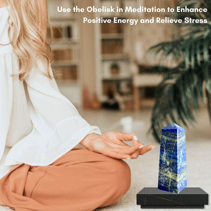 4 CORNER LAPIS LAZULI OBELISK