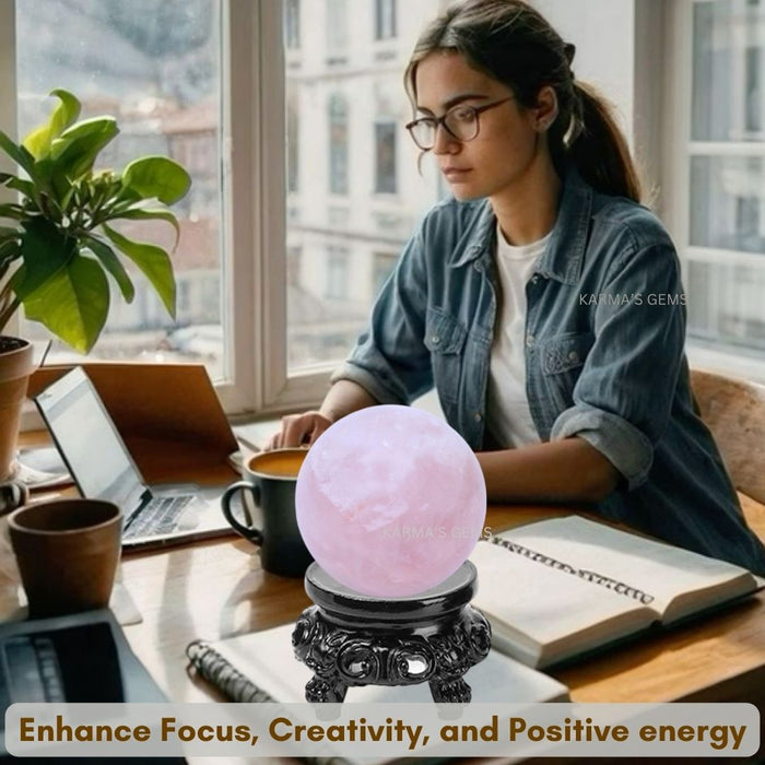 50 TO 55 MM ROSE QUARTZ SPHERE