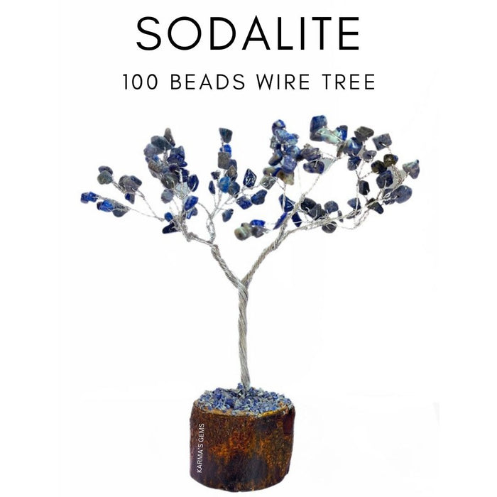 100 BEADS SODALITE STONE WIRE TREE