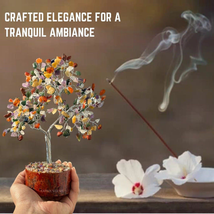 300 BEADS MULTI COLOUR STONE WIRE TREE