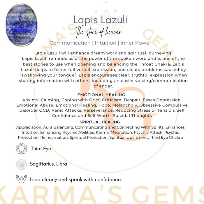 LAPIS LAZULI WORRY THUMB STONE