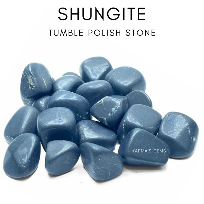 1 PIECE 15 TO 25 MM SHUNGITE POLISH TUMBLED STONE