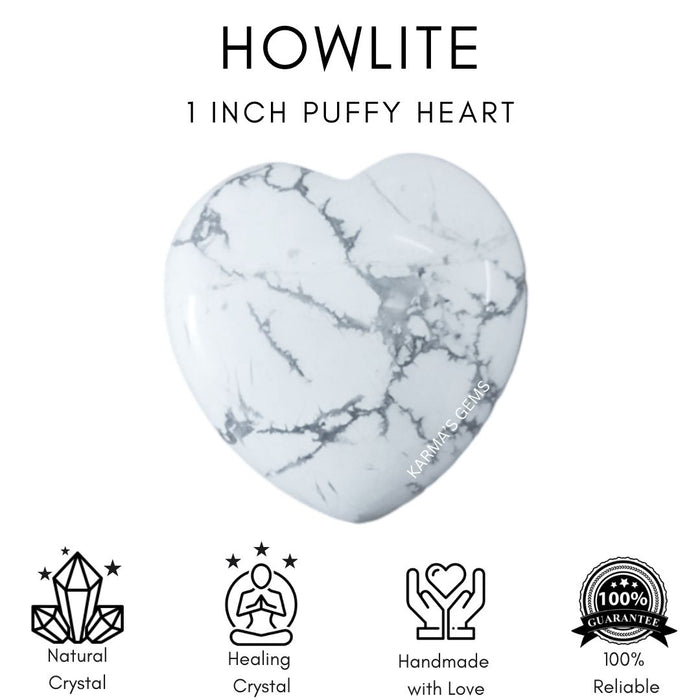 1" HOWLITE PUFFY HEART