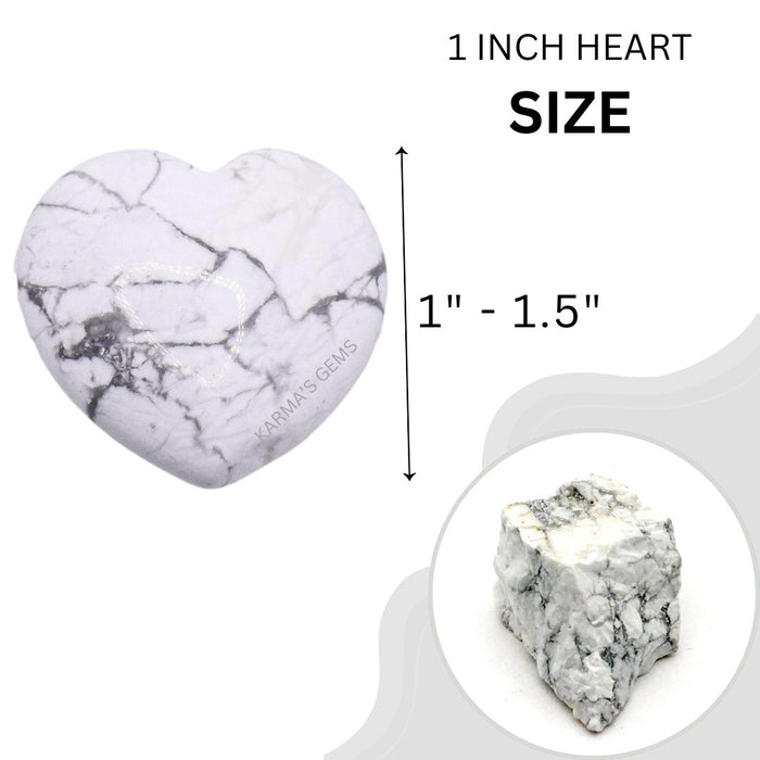 1" HOWLITE PUFFY HEART