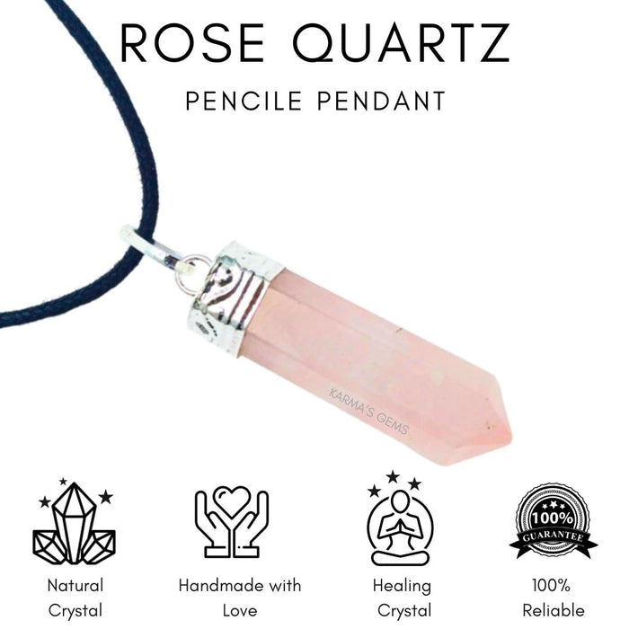ROSE QUARTZ POINT PENCIL PENDANT