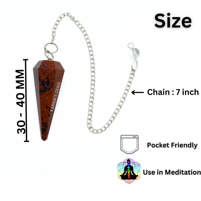 MAHOGANY OBSIDIAN STONE DOWSING PENDULUM