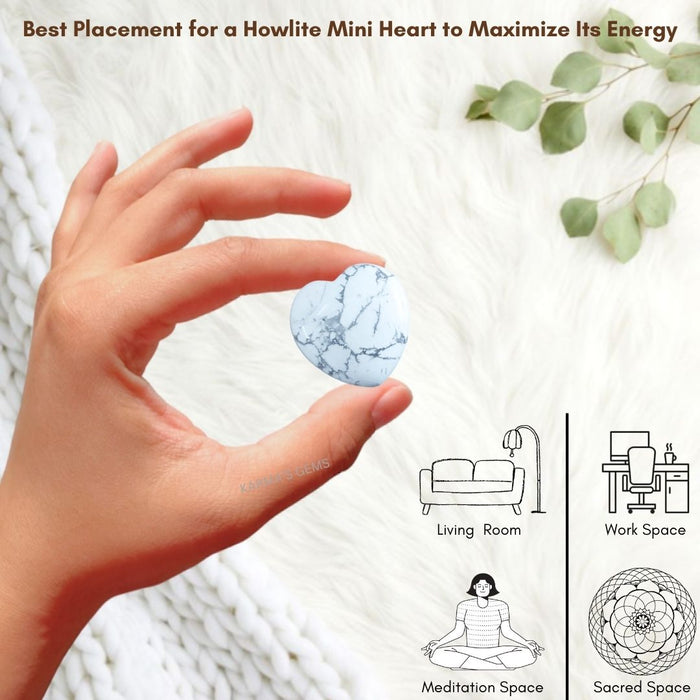 1" HOWLITE PUFFY HEART