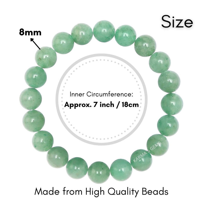 8 MM BEADS GREEN AVENTURINE BRACELET