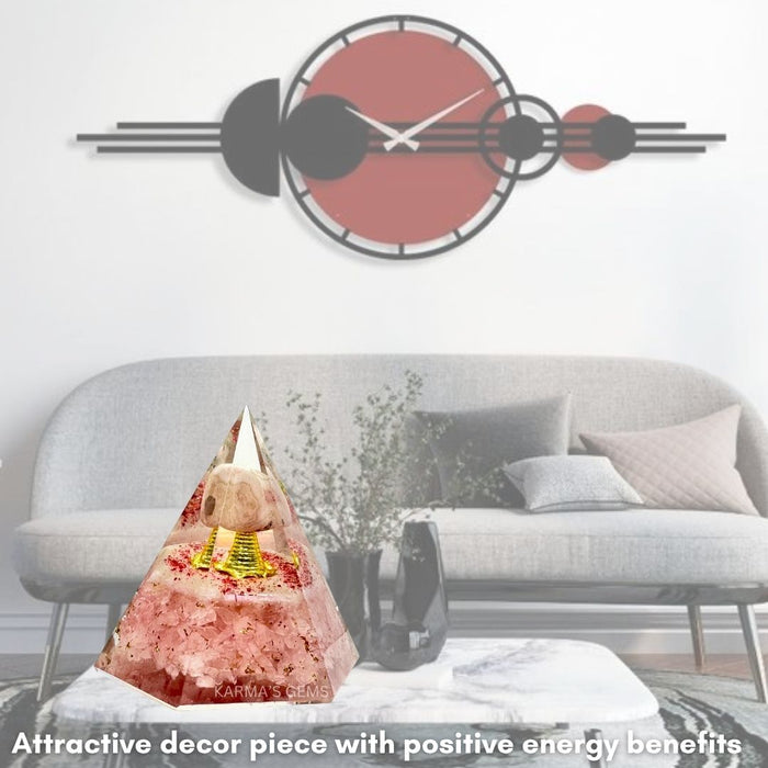 ROSE QUARTZ ANTENA ORGONITE PYRAMID