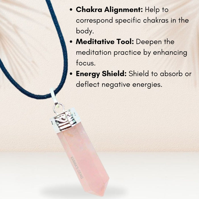 ROSE QUARTZ POINT PENCIL PENDANT