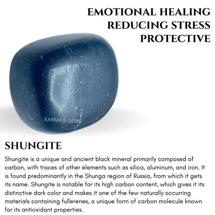 1 PIECE 15 TO 25 MM SHUNGITE POLISH TUMBLED STONE