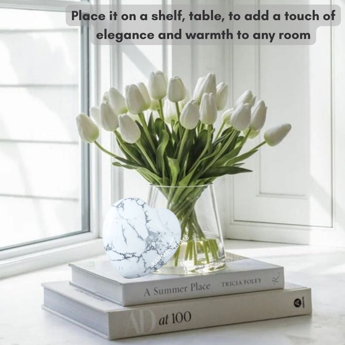 1" HOWLITE PUFFY HEART