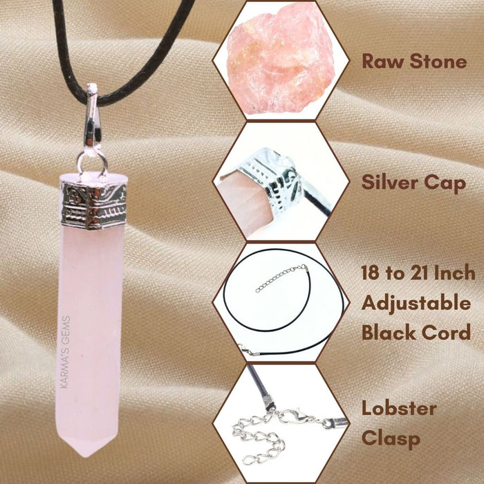 ROSE QUARTZ POINT PENCIL PENDANT