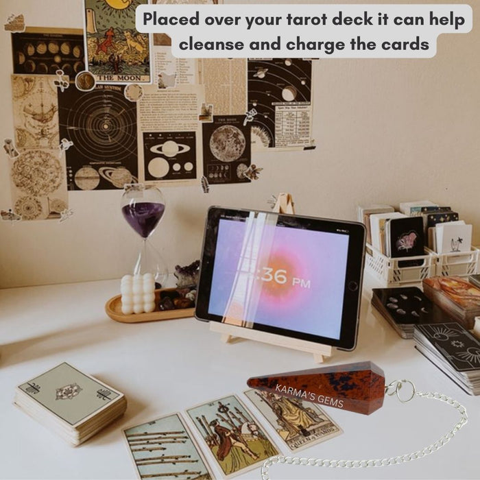 MAHOGANY OBSIDIAN STONE DOWSING PENDULUM