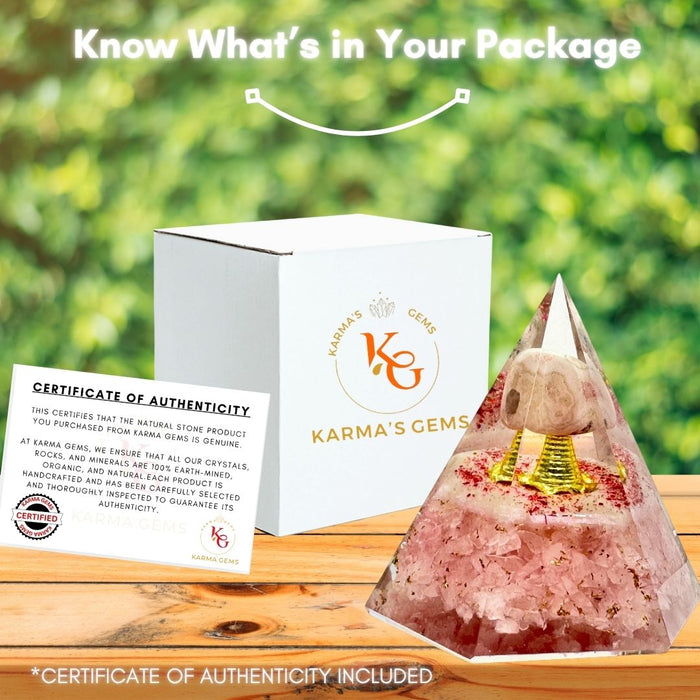 ROSE QUARTZ ANTENA ORGONITE PYRAMID