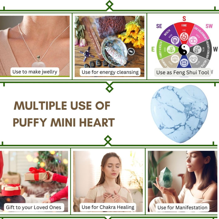 1" HOWLITE PUFFY HEART