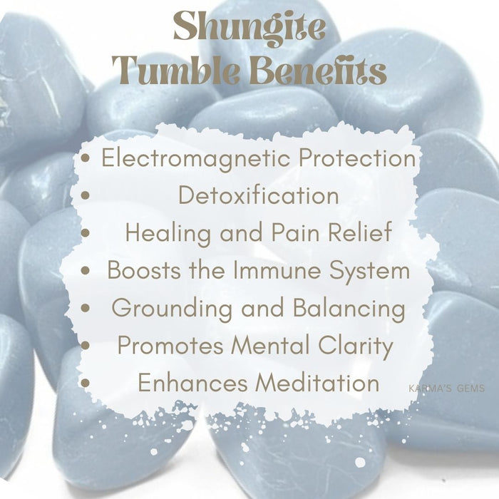 1 PIECE 15 TO 25 MM SHUNGITE POLISH TUMBLED STONE