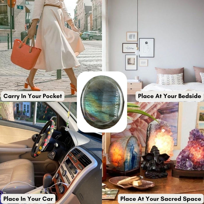 LABRADORITE WORRY THUMB STONE