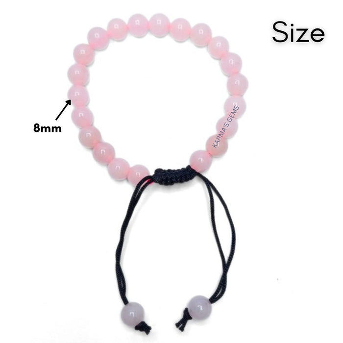 8 MM BEADS ROSE QUARTZ STRING BRACELET