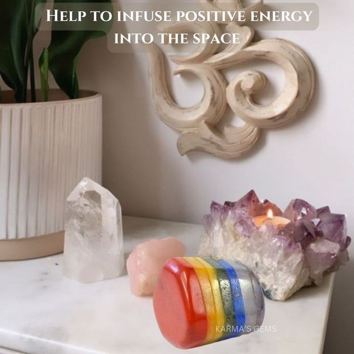 1 PIECE 15 TO 25 MM SEVEN CHAKRA POLISH TUMBLED STONE