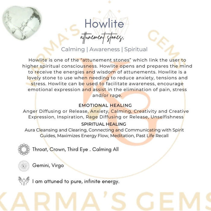 1" HOWLITE PUFFY HEART