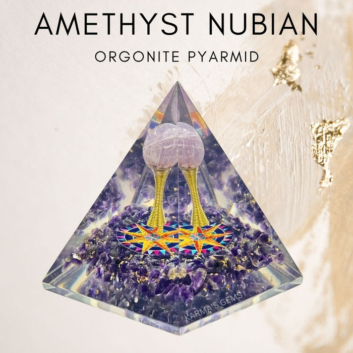AMETHYST NUBIAN ORGONITE PYRAMID