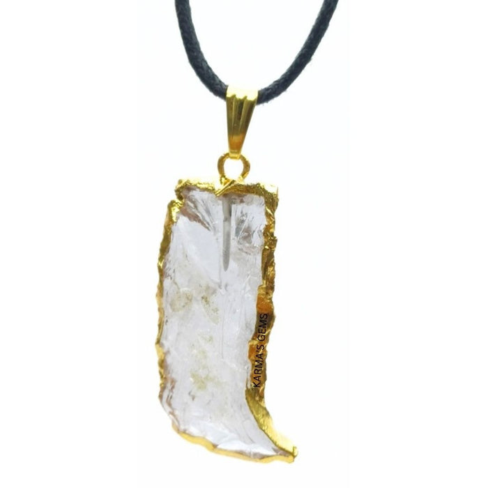 ELECTROPLATED CLEAR QUARTZ STONE PENDANT