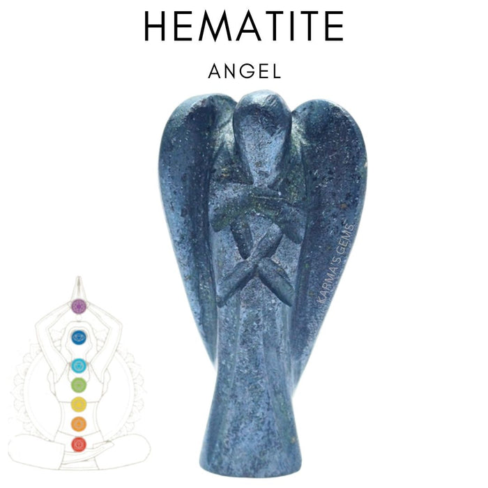 HEMATITE STONE CRYSTAL ANGEL