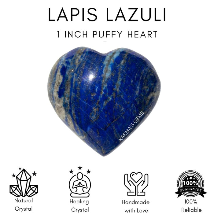 1" LAPIS LAZULI PUFFY HEART