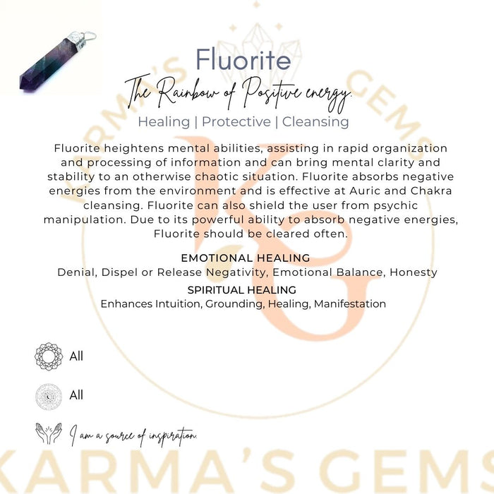 FLUORITE POINT PENCIL PENDANT