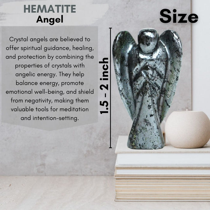 HEMATITE STONE CRYSTAL ANGEL