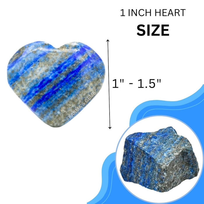 1" LAPIS LAZULI PUFFY HEART