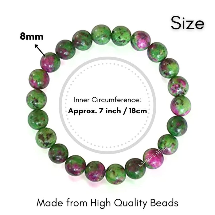 8 MM BEADS RUBY ZOISITE BRACELET