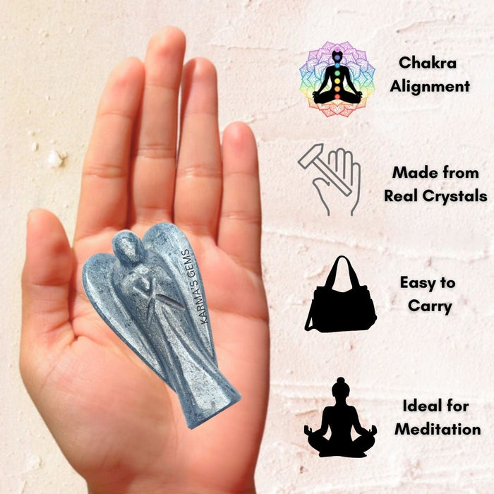 HEMATITE STONE CRYSTAL ANGEL