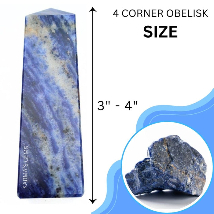 4 CORNER SODALITE OBELISK